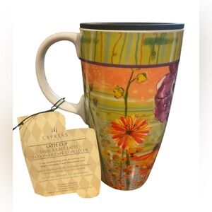 Cypress Home glass latte travel cup with lid